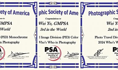 中国摄影家叶蔚荣获美国摄影学会（PSA）2024年度“名人录”三个组别十杰殊荣